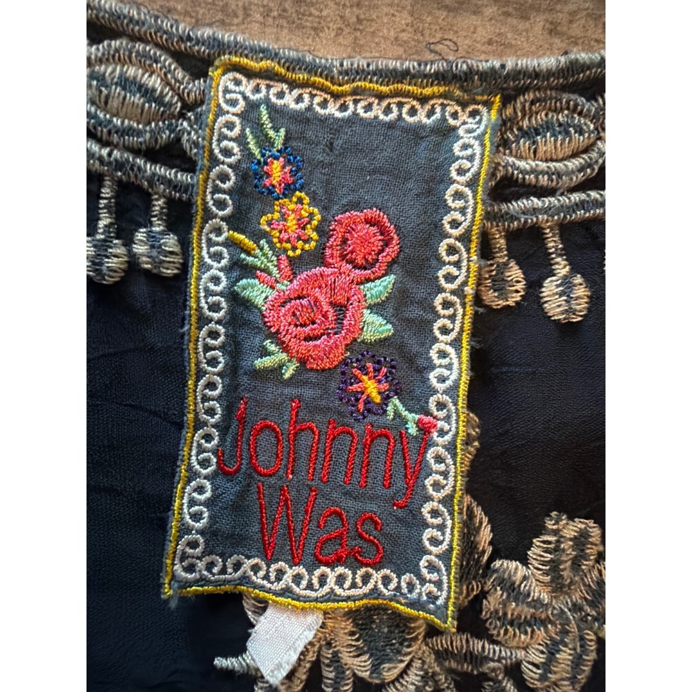 Johnny Was Embroidered Georgette Poncho size L - Picture 8 of 9
